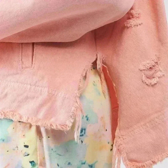 CASUALLY TRENDY Springtime Denim Jacket - Peach - Picture 7 of 8